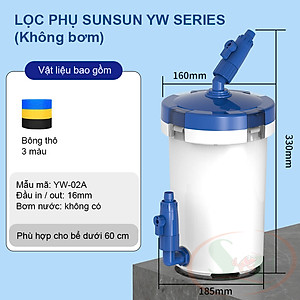 Lọc phụ Sunsun YW Pre Filter 01A 02A 03A lọc bông thô bể cá tép thủy sinh nước mặn