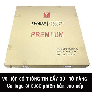 Đồng Hồ Treo Tường Con Chim Công Khổng Tước Kim Trôi Shouse A999 Nghệ Thuật Cao Cấp hiện đại 3D kích cỡ lớn đẹp treo phòng khách