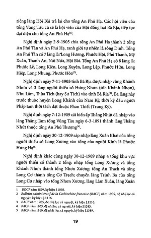 Sách Địa Chí Hành Chính Các Tỉnh Nam Kỳ Thời Pháp Thuộc (1859 - 1954)