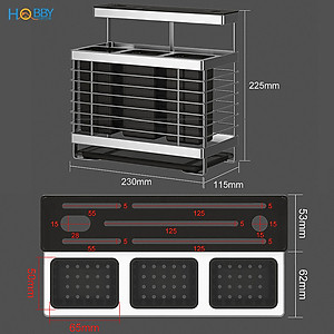 Kệ đựng đũa muỗng dao kéo inox 304 dán tường Hobby home decor KDMT3