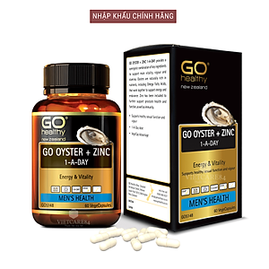 Viên uống tinh chất Hàu nhập khẩu chính hãng New Zealand GO OYSTER + ZinC (60 viên) giúp tăng cường sinh lý nam, cải thiện chất lượng tinh trùng