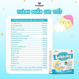 Siro ăn ngủ ngon cho bé BobBaby Dân Khang cải thiện chứng biếng ăn giúp bé ăn ngon ngủ sâu giấc hộp 20 ống x 10ml