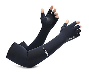Găng ống tay chống nắng Kiotool Nam Nữ vải lụa băng, tất vớ dài đeo tay co dãn tối đa tiện dụng
