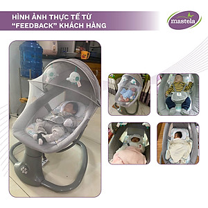 Nôi ru ngủ thư giãn kết hợp ghế ngồi đọc sách cho bé có nhạc Mastela 8104/8106 - điều khiển từ xa - kết hợp Bluetooth
