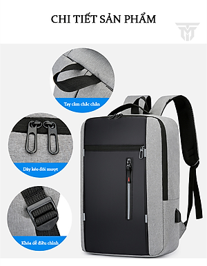 Balo Thời Trang Nam Cao Cấp Tement, Cá Tính, Phong Cách Độc Đáo, Tiện Lợi, Chất Liệu Vải Cao Cấp Chống Thấm, Chống Xước, Đựng Vừa Laptop 15,6 Inch - Hàng Chính Hãng