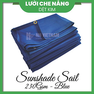LƯỚI CHE NẮNG 80% MAY VIỀN KHUY - MÀU XANH DƯƠNG - SIZE 2M X 5M