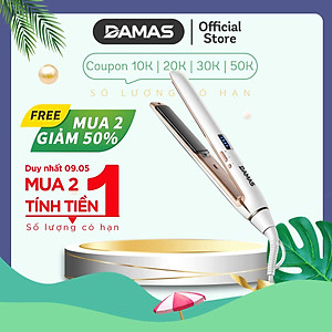 Máy Uốn Tóc, Máy Ép Tóc, Duỗi Tóc Đa Năng Kiểu Hàn Quốc DAMAS DH6120 - Thiết kế với 4 mức nhiệt tùy chỉnh phù hợp với nhiều loại tóc khác nhau giúp duỗi thẳng, làm xoăn tóc chuẩn Salon ngay tại nhà mà không cần phải ra cửa tiệm - Hàng Chính Hãng