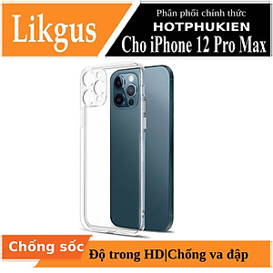 Ốp lưng chống sốc trong suốt siêu mỏng cho iPhone 12 Pro Max (6.7 inch) bảo vệ camera hiệu Likgus Crashproof giúp chống chịu mọi va đập - hàng nhập khẩu