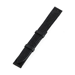 Dây đồng hồ Huy Hoàng da đà điểu da bụng size 12,14 màu đen HT8453