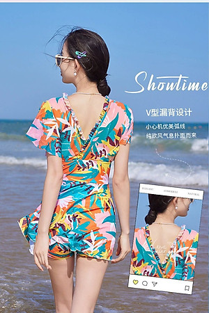 Đồ bơi nữ dạng váy duyên dáng kín đáo có quần short liền trong váy