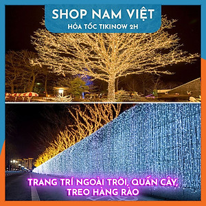 [Nguồn 220V] Đèn Led Đom Đóm Hạt Gạo Chống Nước Trang Trí Ngoài Trời, 8 Chế Độ Nháy