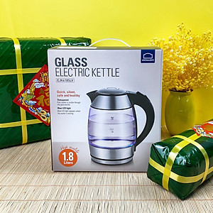 Ấm đun siêu tốc Lock&Lock thân bình thủy tinh dung tích 1.8L công suất 1850W EJK418SLV - Hàng chính hãng