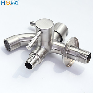 Vòi củ sen lạnh đa năng 2 đầu xả Inox 304 ren 21 Hobby home decor CS1
