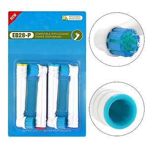 Cho máy Oral B Braun, bộ 4 Đầu Bàn Chải đánh răng điện thay thế MIHOCO EB28-P New Sensitive, làm sạch răng, cho nướu nhạy cảm, BỊ VIÊM