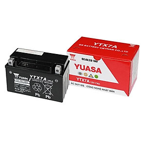Bình Ắc Quy Khô GS YUASA YTX7A 12V7AH / Đời 2 Đít Bầu, Attila Victoria Đời Đầu 2004-2005 (12V-7Ah)