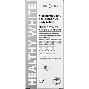 Sữa dưỡng thể DrCeutics Niacinamide 10% + Alpha Arbutin 2% Body Lotion giúp cải thiện độ đàn hồi săn chắc của da (200g) - Hàng chính hãng