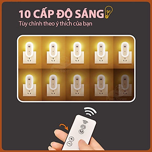 Đèn Ngủ Thông Minh - Đèn Ngủ Có Remote Điều Khiển Từ Xa - Có Chức Năng Hẹn Giờ - 10 Cấp Độ Sáng