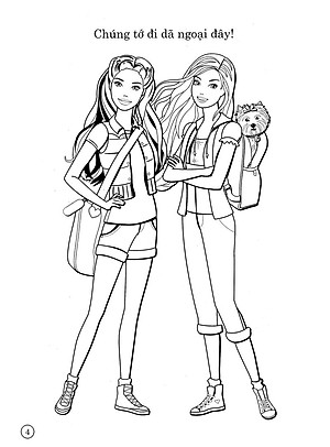 Bộ Sách Tô Màu Có Dán Hình - Barbie Xinh Đẹp (Bộ 4 Cuốn)