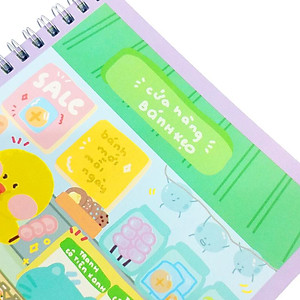 Sổ Tay Lò Xo A5 Kẻ Ô Vuông 100 Trang 100gsm - Cô Tiên Xanh - Cửa Hàng Bánh Kẹo