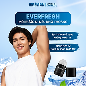 Lăn khử mùi AM MAN Am EverFresh 50ml khử mùi, khô thoáng, kiểm soát mồ hôi suốt ngày dài