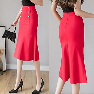 Chân váy công sở dáng đuôi cá, Lưng cao, Ôm body tôn dáng độ dài 60cm vải co giãn 4 chiều New Design CV015B