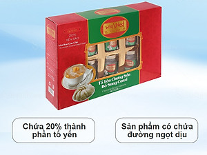 (Thùng 06 hộp) Yến Sào win'sNest Tổ Yến Chưng Sẵn 20% Bổ Sung Canxi (6 Lọ/Hộp) kèm túi