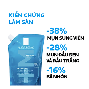 Gel rửa mặt cho da dầu nhạy cảm La Roche-Posay Effaclar Foaming Gel 400ml (Túi refill)