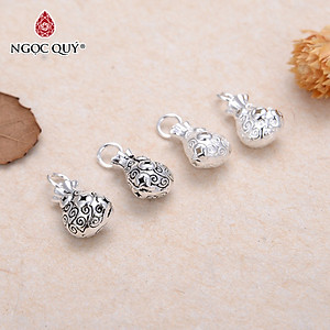 Charm bạc túi tài lộc treo - Ngọc Quý Gemstones