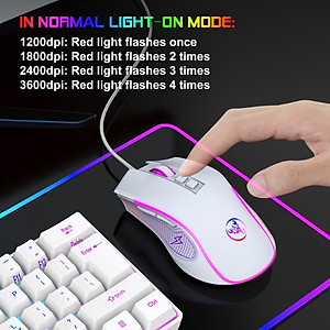 Chuột LED RGB 3600 DPI Gaming Mouse HXSJ X100 - hàng nhập khẩu