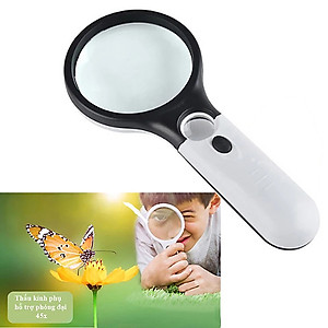Kính Lúp Cầm Tay Có Đèn 3X - 45X PaKaSa Sử Dụng Pin AAA- Hàng Chính Hãng 