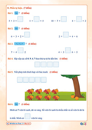 Đề Kiểm Tra Toán Lớp 1 - Cánh Diều (Tự Chọn Sách)