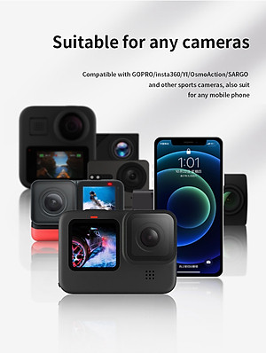 Kẹp Ghi Đông Telesin Cho GoPro, Sjcam, Yi Action, Osmo Action, Điện Thoại Trên xe đạp, xe máy, mô tô (Hàng Chính Hãng)