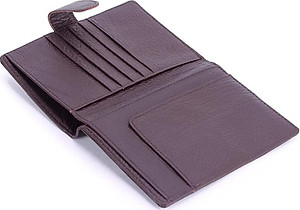 Ví đựng Passport Huy Hoàng bấm nút màu nâu-HT9109