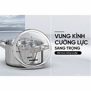 Bộ Nồi Chảo Inox 304 Đáy Liền Sunhouse SHG808