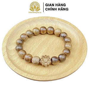 Vòng tay trầm hương mix hoa sen tốc đeo tay nam nữ phong thủy may mắn bình an tài lộc Trầm Hương Hà Xá