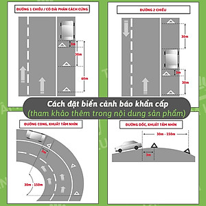 Biển báo phản quang tam giác xếp gọn, biển cảnh báo nguy hiểm, biển tam giác phản quang sự cố, phụ kiện ô tô Tâm Luân