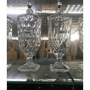 BÌNH THỦY TINH ĐỰNG NƯỚC CÓ VÒI VẶN INOX ĐA NĂNG CRYSTAN - VD64  ( GIAO HOA VĂN NGẪU NHIÊN ) 