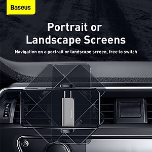 Giá Đỡ Điện Thoại Ô Tô Gắn Cửa Gió Baseus Nhỏ Gọn Xoay 360 Độ Phù Hợp Kích Thước 4.7-6.5 Inch - Hàng Chính Hãng