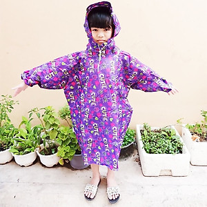 Áo mưa bít  cho bé từ  7  -  10 tuổi  , vải dù  chống thấm   , họa tiết hoạt hình dễ thương kèm túi đựng  xinh xắn , giao màu ngẫu nhiên