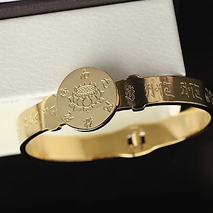 VÒNG TAY TITAN KHẮC HOA SEN VÀ CHÚ LĂNG NGHIÊM MẪU MỚI