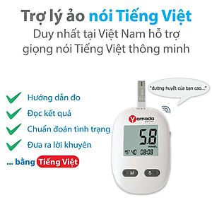 Máy đo đường huyết Yamada - Giọng nói tiếng Việt thông minh, đo chỉ số hồng cầu HCT, tặng 10 que thử