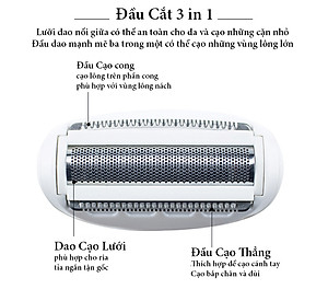 Máy Tỉa Lông Đa Năng 4 In 1 Cạo Lông Mày, VùngK ín, Mặt ,Nách, Chân, Tay, Tỉa Lông Mũi - Hàng Chính Hãng