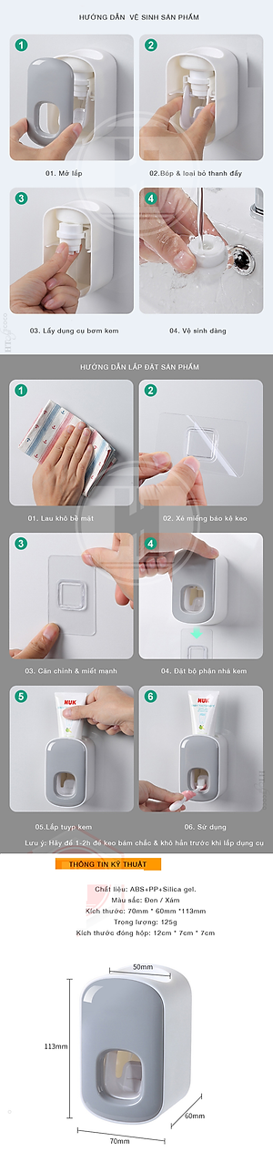 Dụng Cụ Lấy Kem Đánh Răng, Nhả Kem Đánh Răng Tự Động E1922 - Màu Ngẫu Nhiên