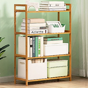 Kệ gỗ đa năng 4 tầng làm từ gỗ tự nhiên, dùng làm tủ trang trí, kệ giày dép, để chậu hoa