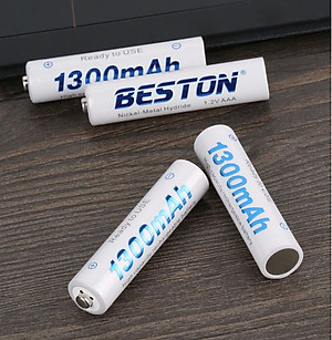 Pin sạc AAA NiMH dung lượng lớn 1300mah (4 Viên AAA) - tặng kèm hộp nhựa - hàng nhập khẩu