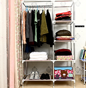 Tủ Quần Áo 2 Buồng 6 Ngăn Tiện Lợi, Tủ Vải 170cm Chất Lượng Cao Chắc Chắn, Vững Chãi - Hàng Chính Hãng miDoctor