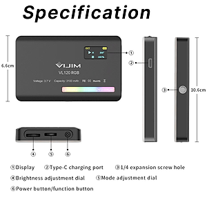 Đèn led video Ulanzi VIJIM VL120 RGB hàng chính hãng