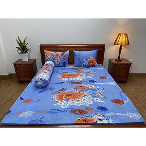 Bộ ga giường,drap trải giường,ga bo chun  thun lạnh Hàn Quốc 4 món (1 ga +2 áo gối nằm+1 áo ôm) size nệm 5-20cm