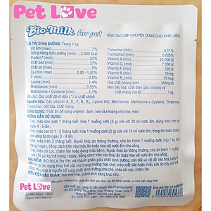 Bộ 10 gói sữa dinh dưỡng dành cho chó mèo - Bio milk for pet