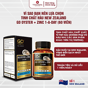 Viên uống tinh chất Hàu nhập khẩu chính hãng New Zealand GO OYSTER + ZinC (60 viên) giúp tăng cường sinh lý nam, cải thiện chất lượng tinh trùng